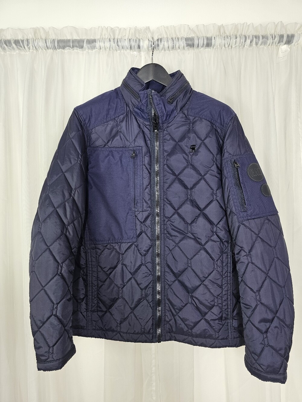 G-Star RAW Powel Quilted Overshirt Jacket Navy Blue Puff Bomber XL